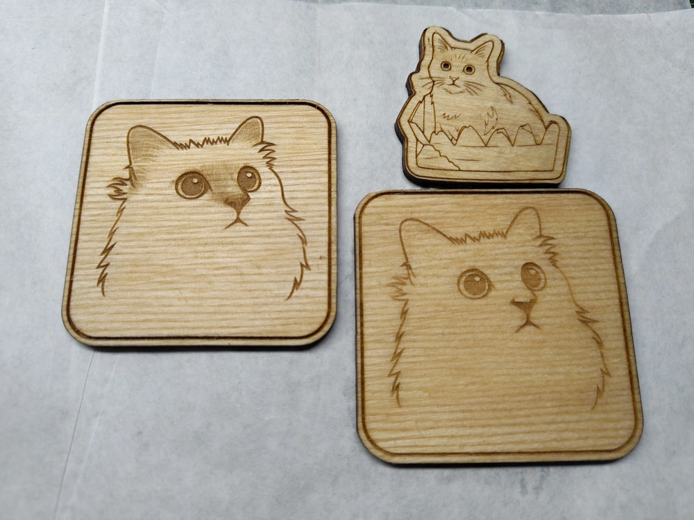 Laser cut Luna and some other kitty