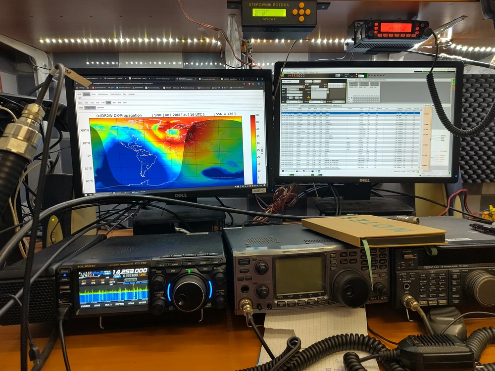 Making shortwave contacts at the SP6PWT radio club.