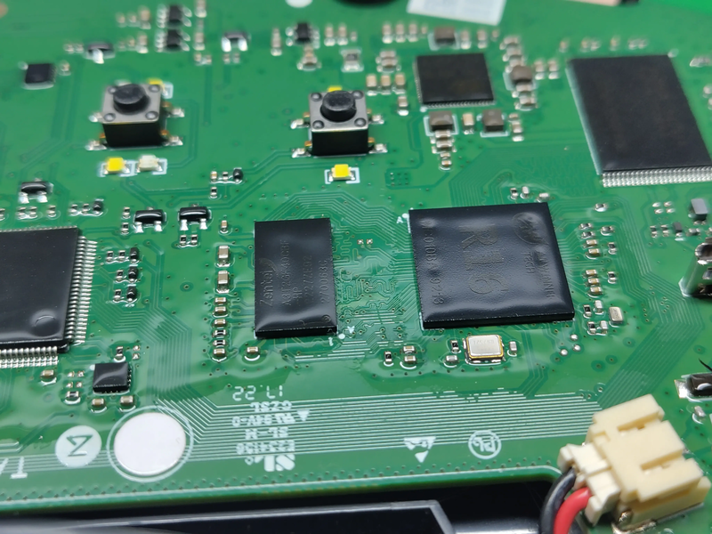 Top of the board, middle section